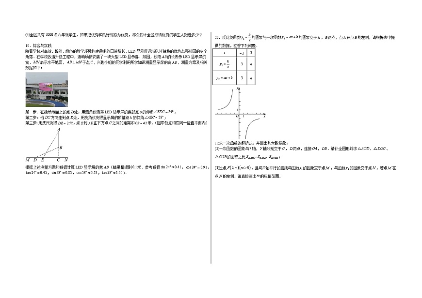 2025年山东省中考数学模拟试题（一）（中考模拟）第3页