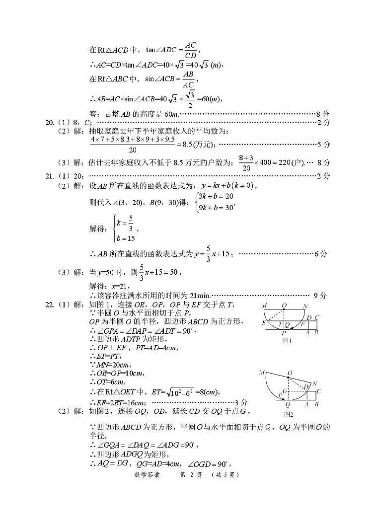 数学 数学（河北专密）卷答案第2页
