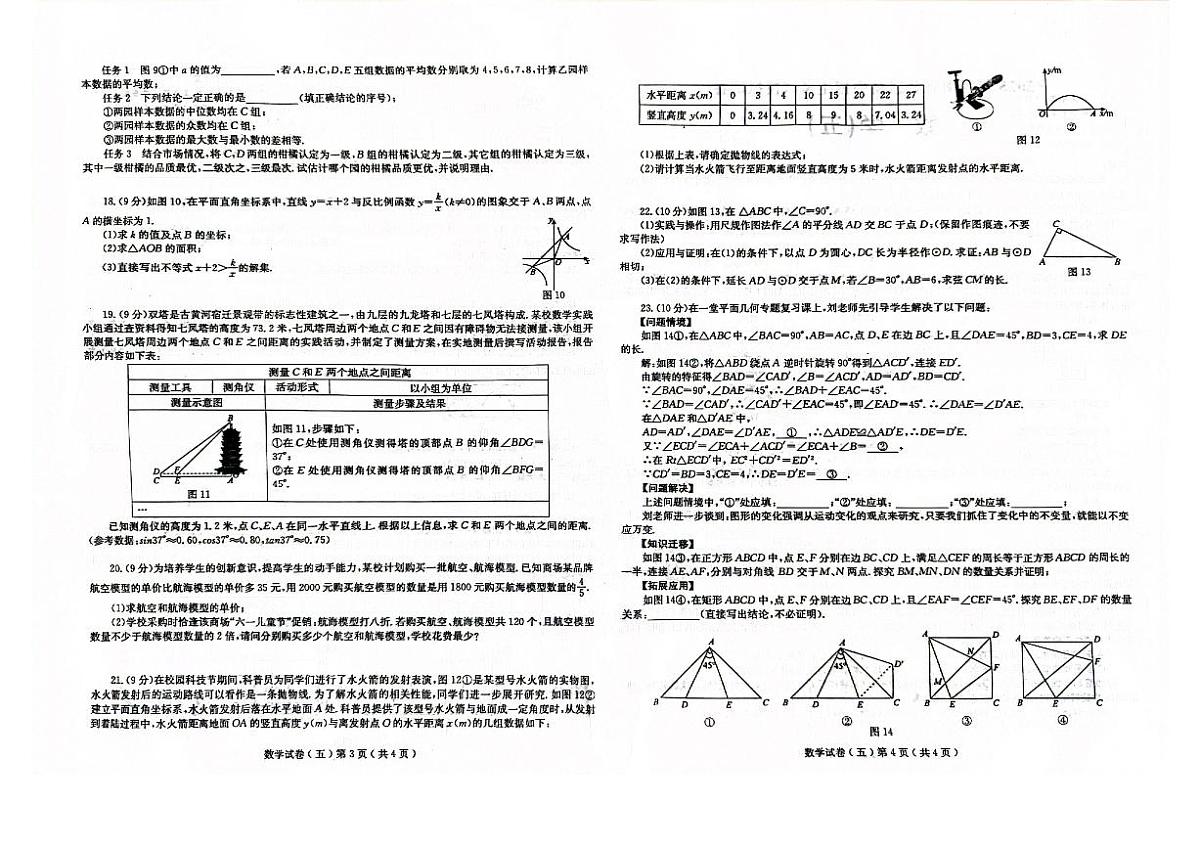 2025年河南省周口市第十九初级中学中考三模数学试题（PDF版）第2页