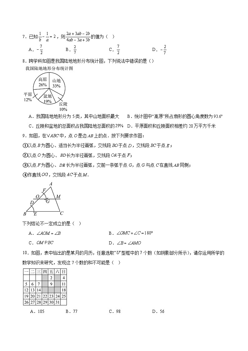 河北省沧州市献县2025届九年级下学期中考一模数学试卷(含解析)第2页