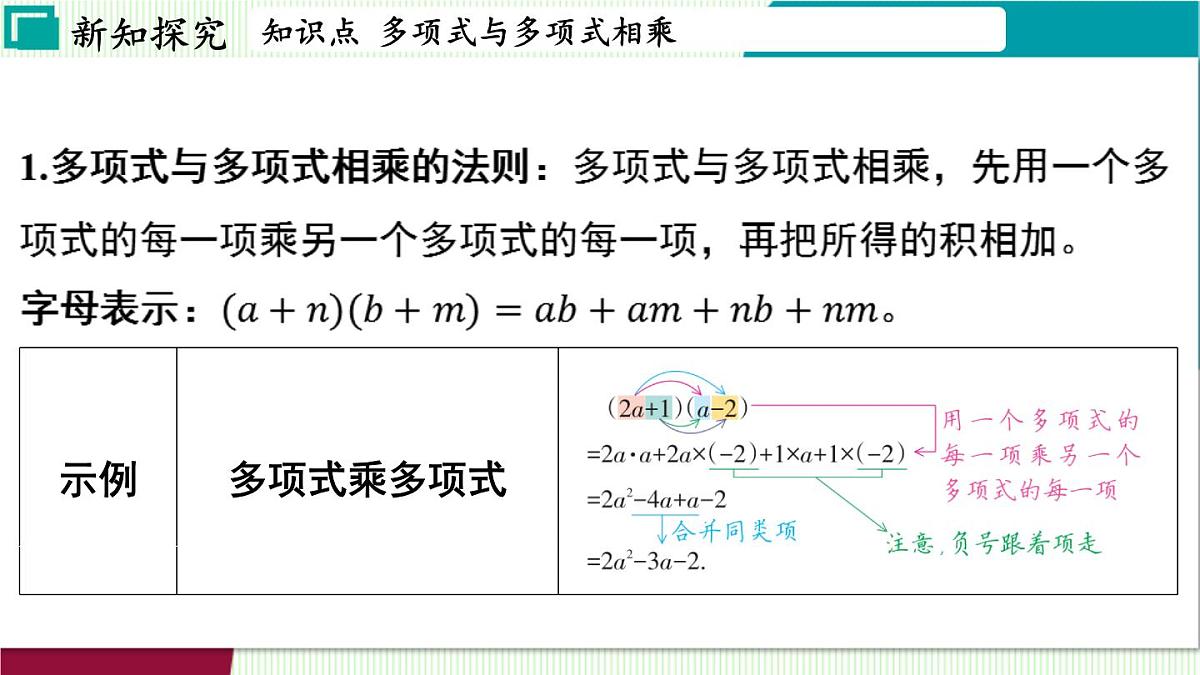 浙教版数学2024七年级下册 3.3 多项式的乘法 PPT课件第4页
