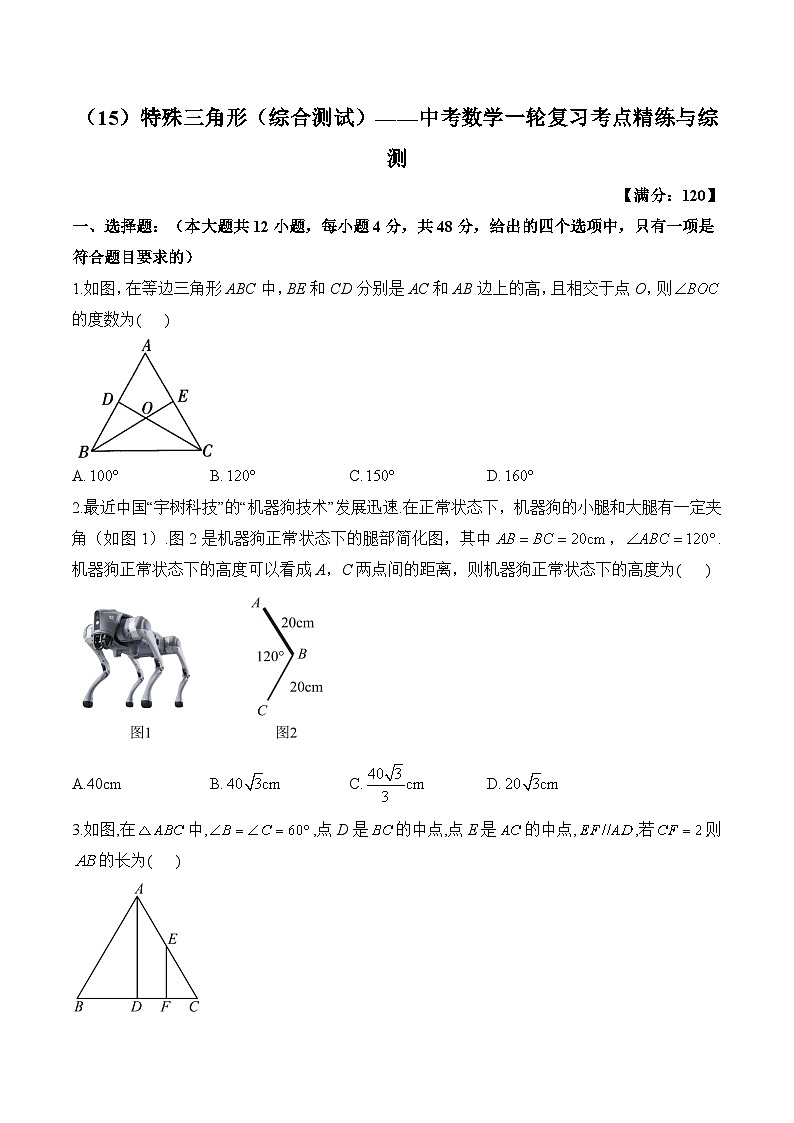 中考数学一轮复习考点精炼与综测：（15）特殊三角形（综合测试）第1页