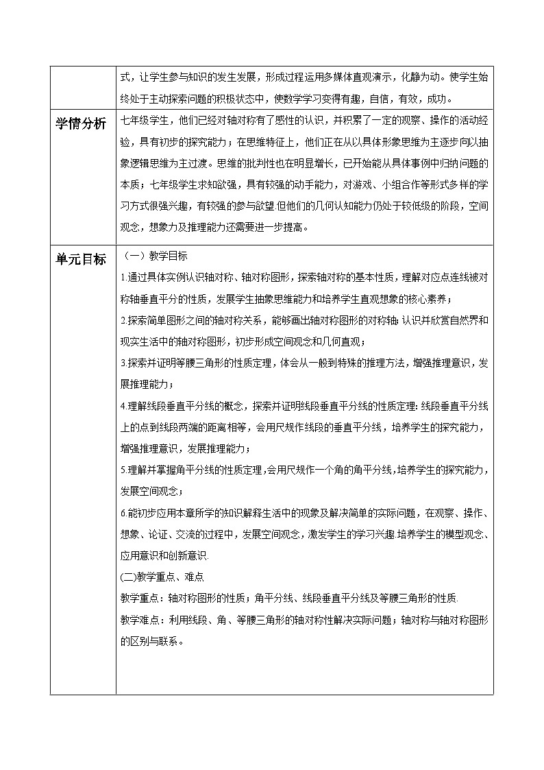 第5章 图形的轴对称 大单元教学设计第2页