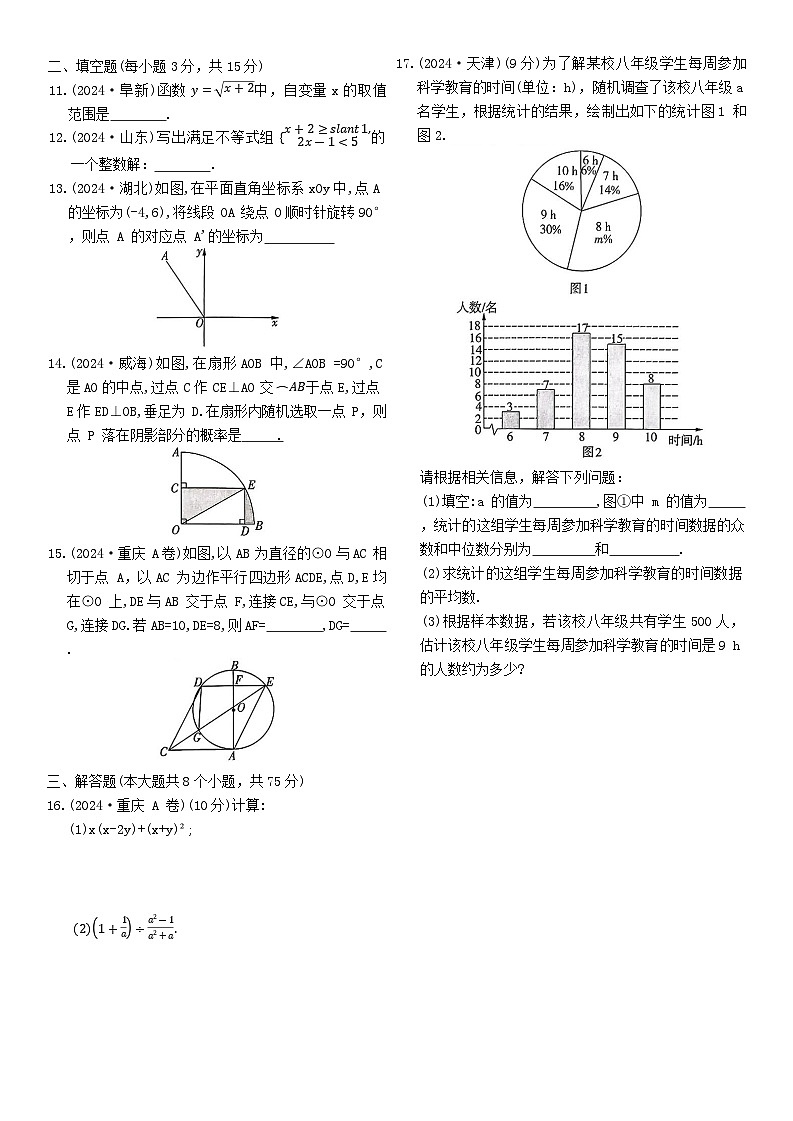2025年河南省平顶山市鲁山县五所学校中考二模数学试题（中考模拟）第2页
