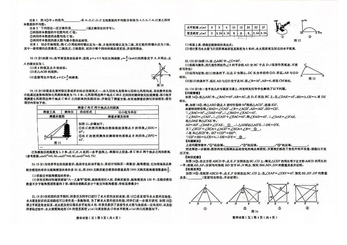 2025年河南省周口市第十九初级中学中考三模数学试题（中考模拟）第2页