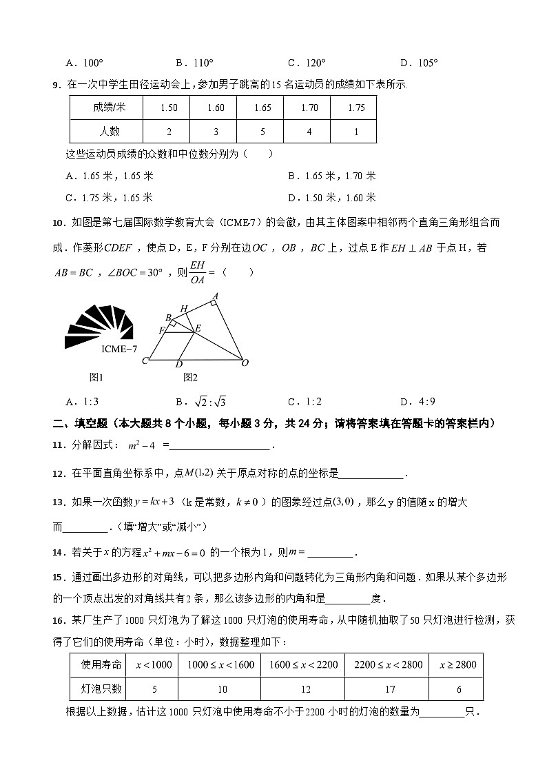 湖南省衡阳市衡阳县2025年初中学业模拟考试数学试题卷及答案第2页