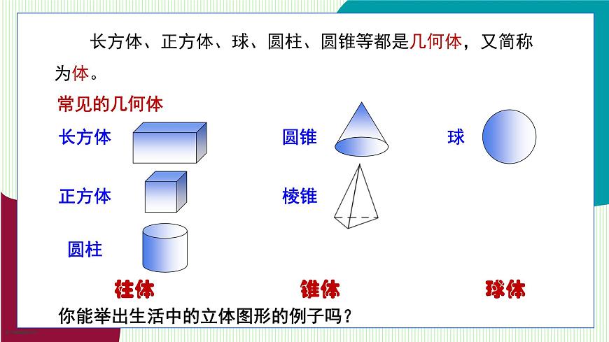 青岛版数学2024七年级上册  6.1 图形的认识 PPT课件第6页