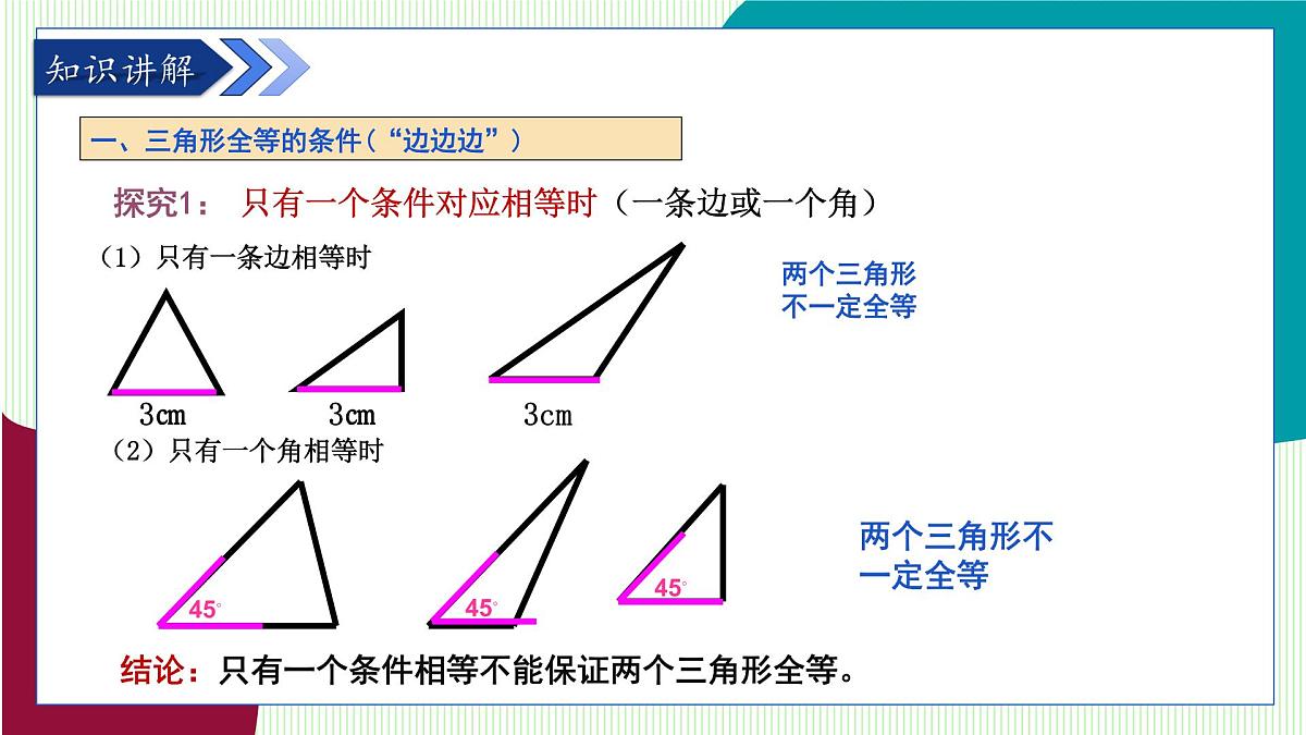 鲁教版（五四学制）数学2024 七年级上册 1.3 探索三角形全等的条件第1课时 利用“边边边”判定三角形全等 PPT课件第6页