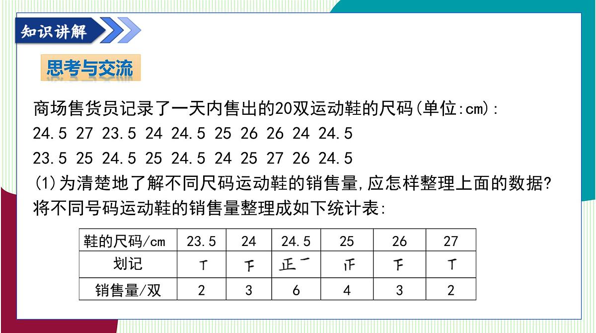 青岛版数学2024七年级下册 7.2数据的整理 PPT课件第6页