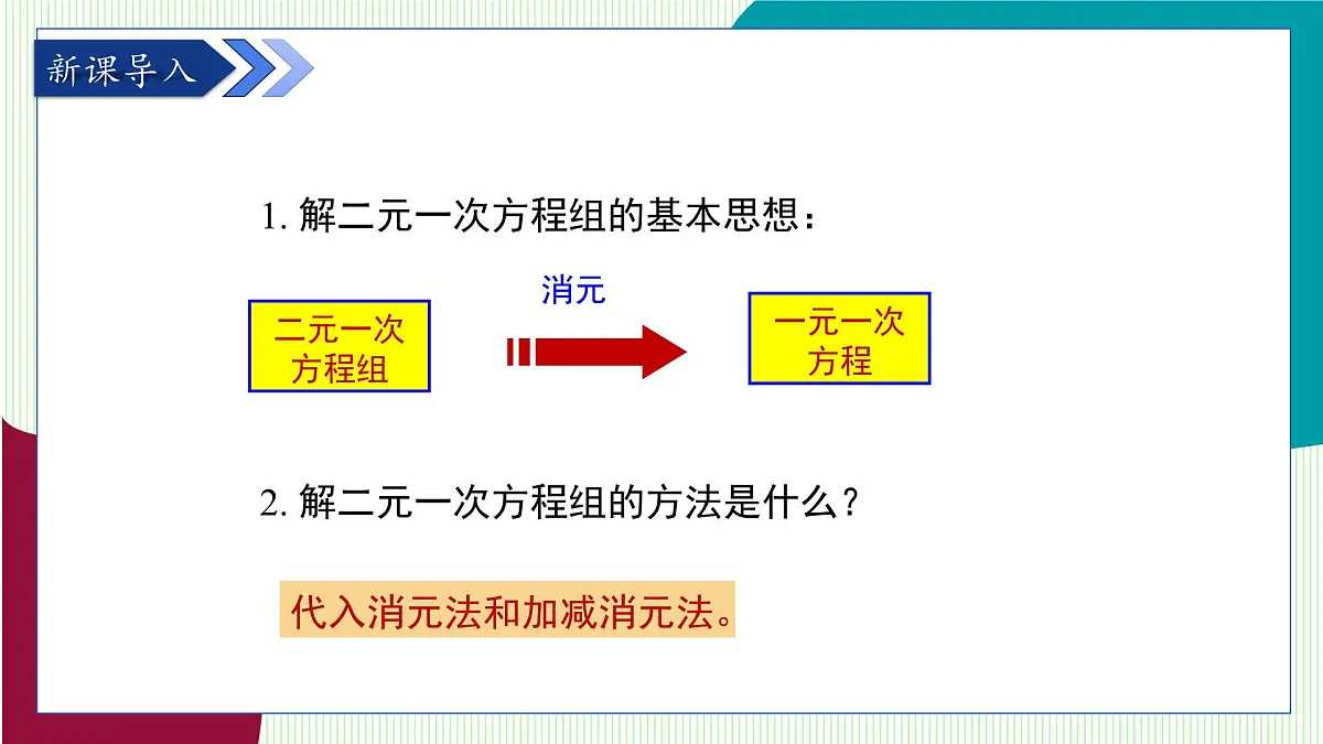 青岛版数学2024七年级下册 9.2 解二元一次方程组 第3课时选择合适的方法解二元一次方程组 PPT课件第4页
