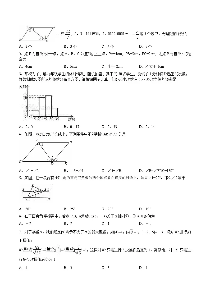 人教版七年级数学下册期末考试测试卷（含答案）第2页