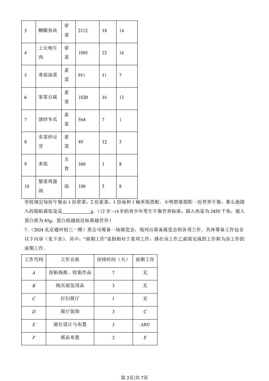 2023-2025北京初三一模[中考模拟]数学汇编：有理数的加减法第3页