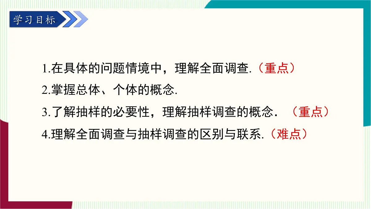 湘教版数学2024七年级下册 6.1 抽样调查（第1课时全面调查与抽样调查） PPT课件第3页