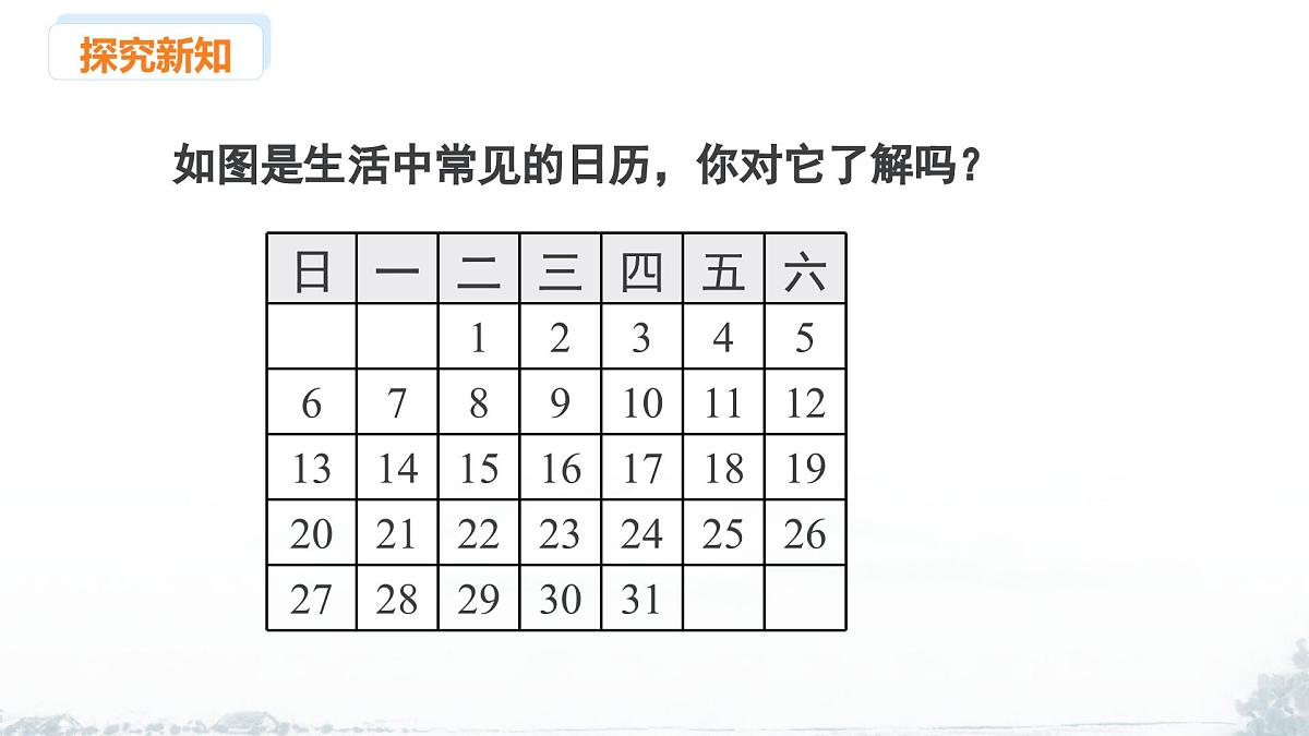 课件：新北师大版数学七上 3-2 课时1 日历中的规律第3页