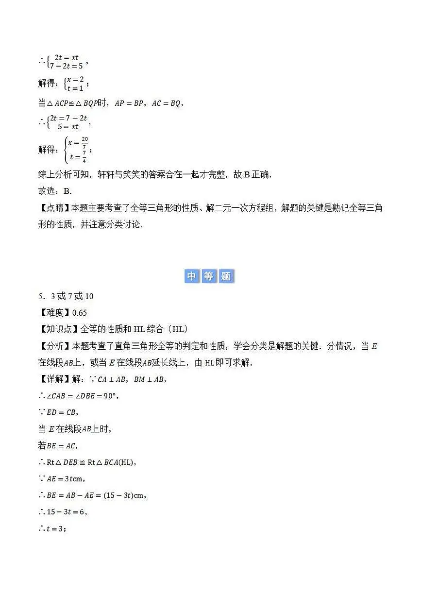 全等三角形的存在性问题（解析版）第3页