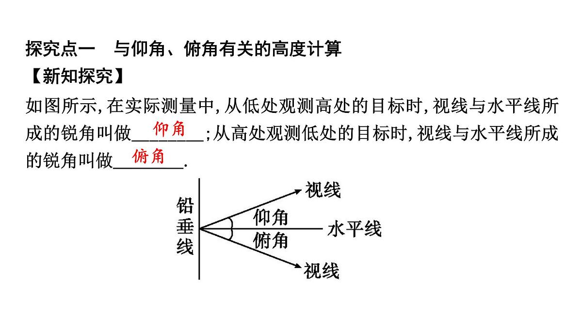 北师大版九下数学1.5.2 仰角与俯角问题【课件】第2页