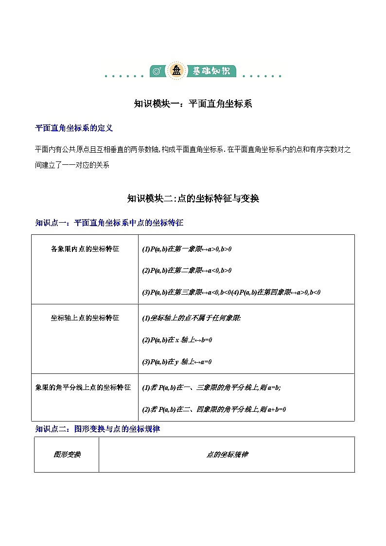 专题03  平面直角坐标系与函数 （4大模块知识梳理+9个考点+3个易错点）解析版第2页