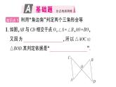 初中數(shù)學(xué)新華東師大版八年級(jí)上冊(cè)12.2.3第1課時(shí) 角邊角作業(yè)課件（2025秋）含答案