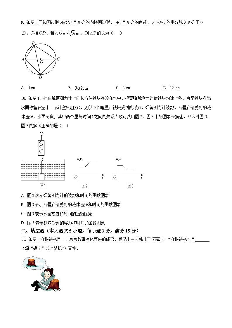 河南省驻马店市平舆县2024-2025学年 下学期期中学情测评九年级数学试卷第3页