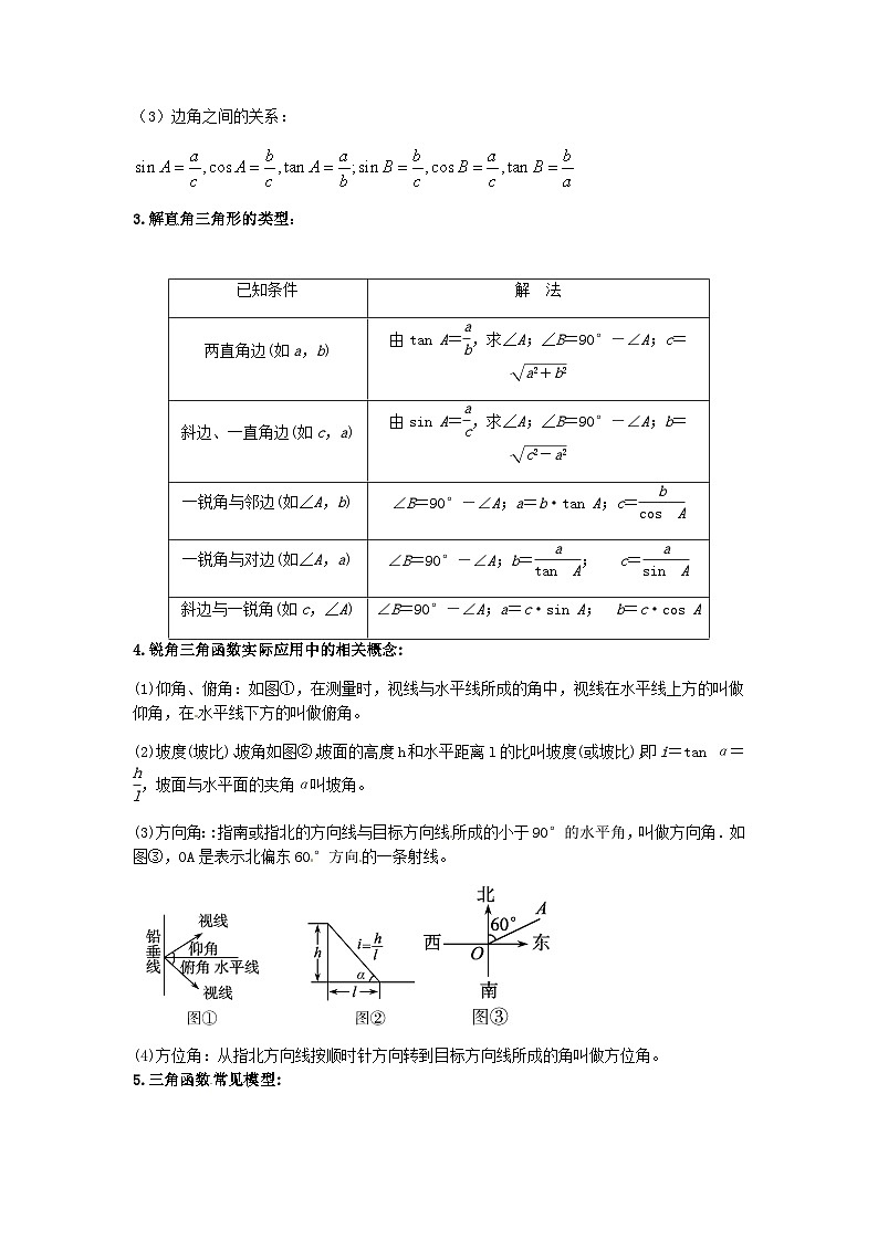 中考数学专题复习——锐角三角函数讲义  有答案第2页