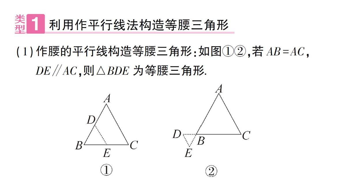 初中数学新华东师大版八年级上册12.3专题11 构造等腰三角形的常用方法 作业课件（2025秋）第2页