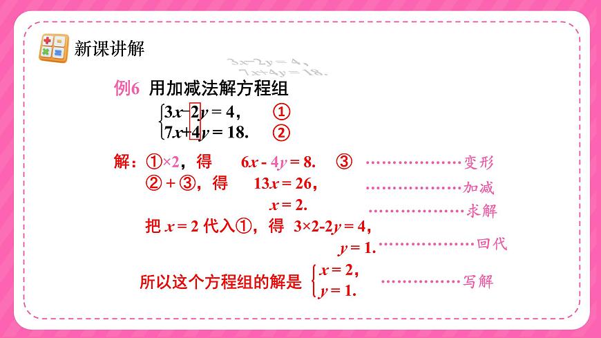 人教版（2024）数学七年级下册 第十章《加减消元法》第2课时课件第8页