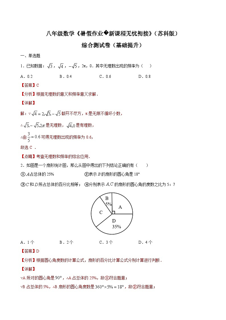 苏科版2025年新九年级数学暑假衔接讲义综合测试卷（基础提升）（解析版）第1页