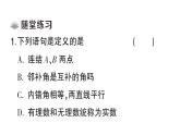 初中數(shù)學(xué)新華東師大版八年級(jí)上冊12.1.2定義、定理與證明作業(yè)課件（2025秋）含答案