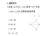 初中數(shù)學(xué)新華東師大版八年級(jí)上冊(cè)12.2.2邊角邊課堂作業(yè)課件（2025秋）含答案