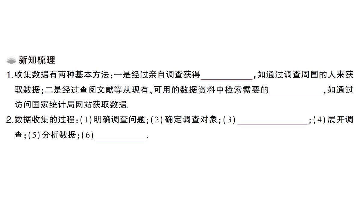初中数学新华东师大版八年级上册14.1.2 亲自调查获取一手数据 14.1.3 检索文献获取二手数据课堂作业课件（2025秋）第2页