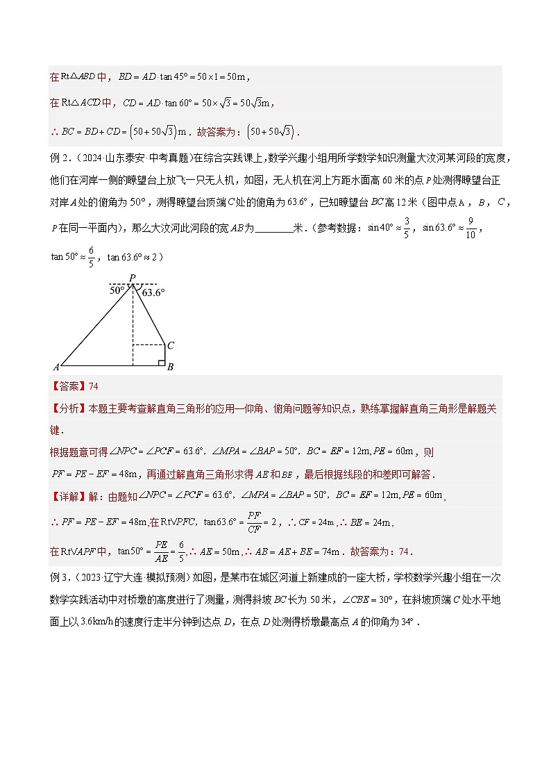 专题28 解直角三角形模型之实际应用模型解读与提分精练（全国通用）（解析版）第3页