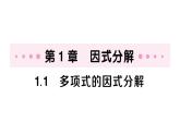 初中數(shù)學(xué)新湘教版八年級(jí)上冊(cè)1.1 多項(xiàng)式的因式分解作業(yè)課件（2025秋）
