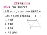 初中數(shù)學新湘教版八年級上冊5.3 直角三角形全等的判定作業(yè)課件（2025秋）含答案