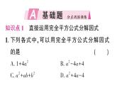 初中數(shù)學(xué)新湘教版八年級(jí)上冊(cè)1.3第2課時(shí) 用完全平方公式進(jìn)行因式分解作業(yè)課件（2025秋）含答案