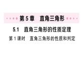初中數(shù)學(xué)新湘教版八年級上冊5.1第1課時 直角三角形的性質(zhì)和判定作業(yè)課件（2025秋）