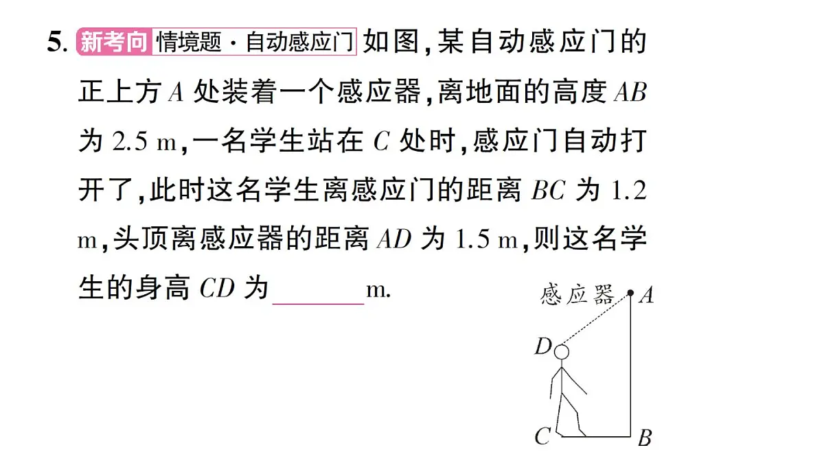 初中数学新湘教版八年级上册5.2第2课时 勾股定理的应用作业课件（2025秋）第6页