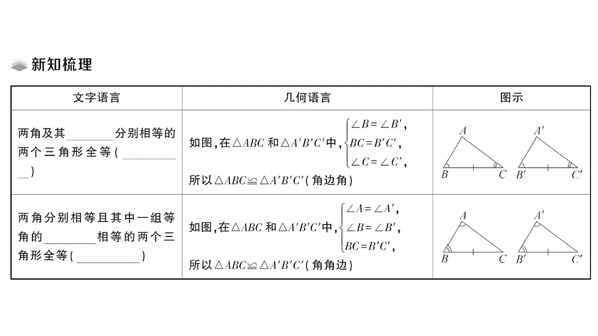 初中数学新湘教版八年级上册4.3.3 全等三角形的判定定理( 角边角、角角边)课堂作业课件（2025秋）第2页