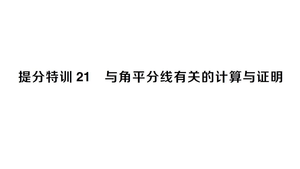 初中数学新湘教版八年级上册第5章提分特训21与角平分线有关的计算与证明作业课件（2025秋）第1页