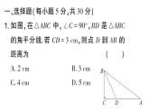 初中數(shù)學(xué)新湘教版八年級上冊第5章階段小測（十一）（5.3~5.4）作業(yè)課件（2025秋）
