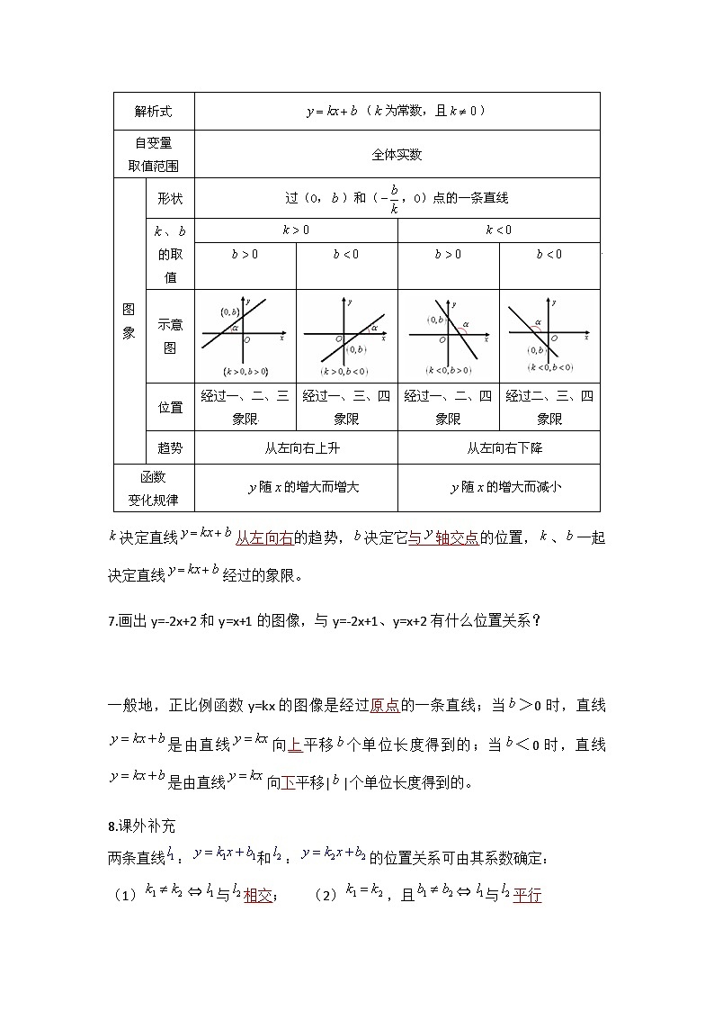 苏科版2025年新八年级数学暑假预习讲义第19讲6.3一次函数图像（教师版）第2页