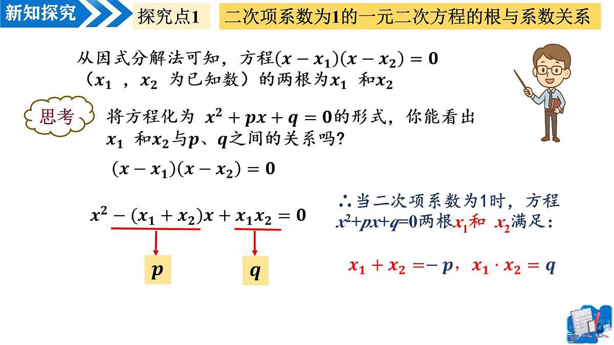 21.2.4一元二次方程根与系数关系（教学课件）-2025-2026学年九年级数学上册（人教版）第5页