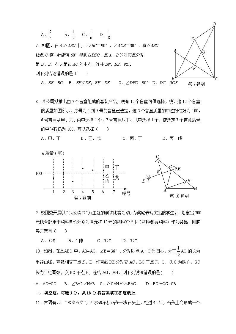 山东省枣庄市台儿庄区2025届中考三调 数学试题第2页