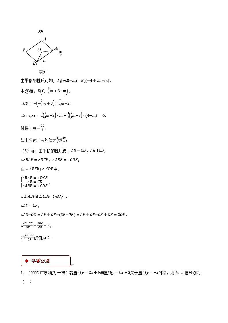 专题19.3 一次函数中的平移、对称与旋转（压轴题专项讲练）（人教版）（解析版）第3页