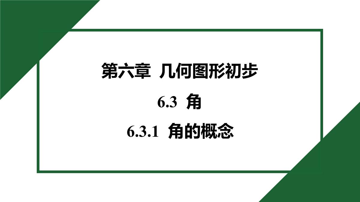 25秋 人教版 数学七上 第六章 几何图形初步 6.3 角 6.3.1 角的概念 习题课件第1页