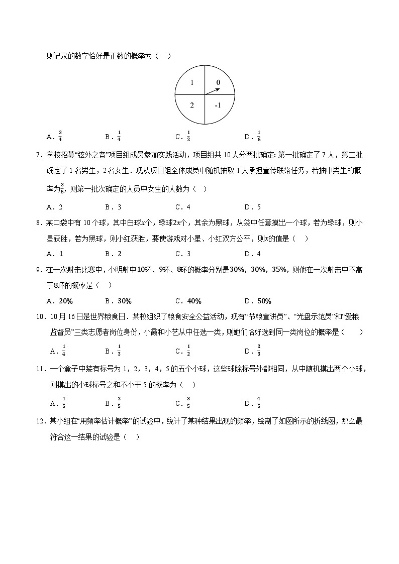 第4章 等可能条件下的概率单元测试卷（考试版）第2页