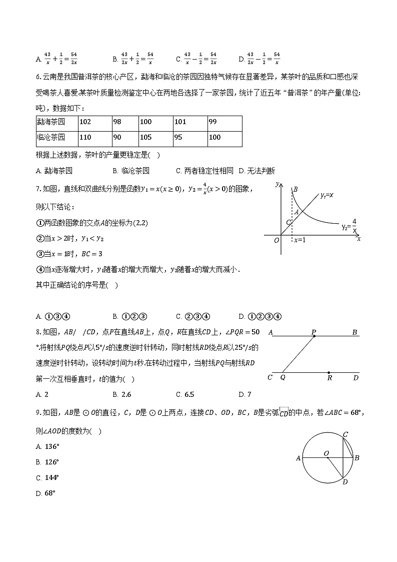 2025年安徽省滁州市中考数学冲刺试卷-普通用卷第2页
