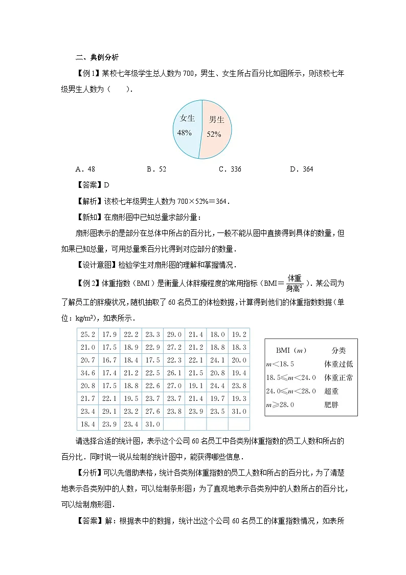 12.2.1扇形图、条形图和折线图 教案 数学人教版（2024）新课标七年级上册第十二章第3页