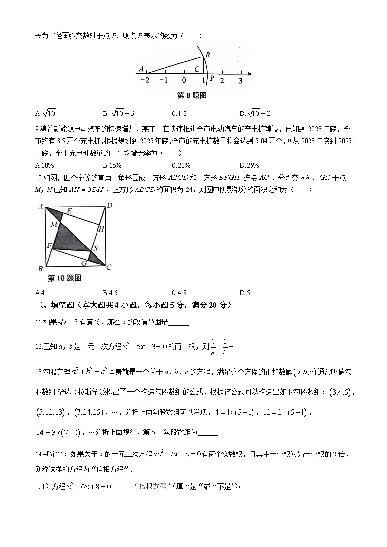 【八下HK数学】安徽省安庆市潜山市十校联考2023-2024学年八年级下学期期中数学试题第2页