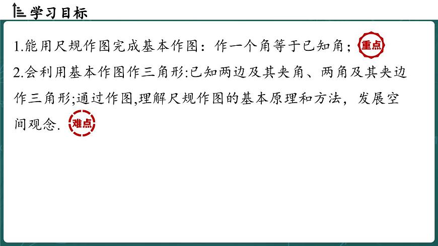 人教版（2024）八年级数学上册 14.2 三角形全等的判定（第4课时尺规作图）（课件）第2页