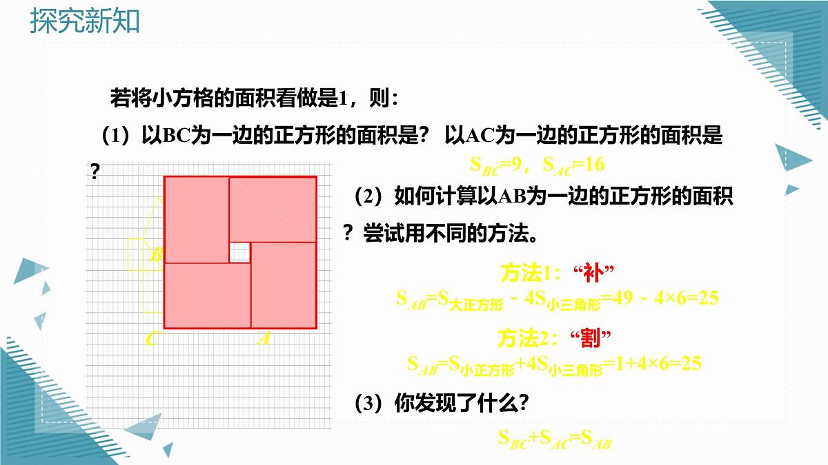2024版苏科版初中数学八年级上册3.1 勾股定理的探究（第1课时）课件第4页